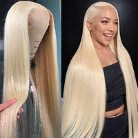 Pelucas Frontales de Encaje HD 13x6 al por Mayor, Peluca Frontal Completa de Encaje HD Natural Brasileño Liso, Cabello Humano Virgen sin Pegamento, Negro