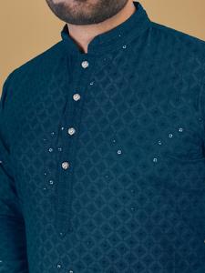 Traditional Indian Style <b>Men's</b> Cotton <b>Kurta</b> <b>Pajama</b> for Festive Occasions and Parties Wear at Affordable Price - Product Image 2