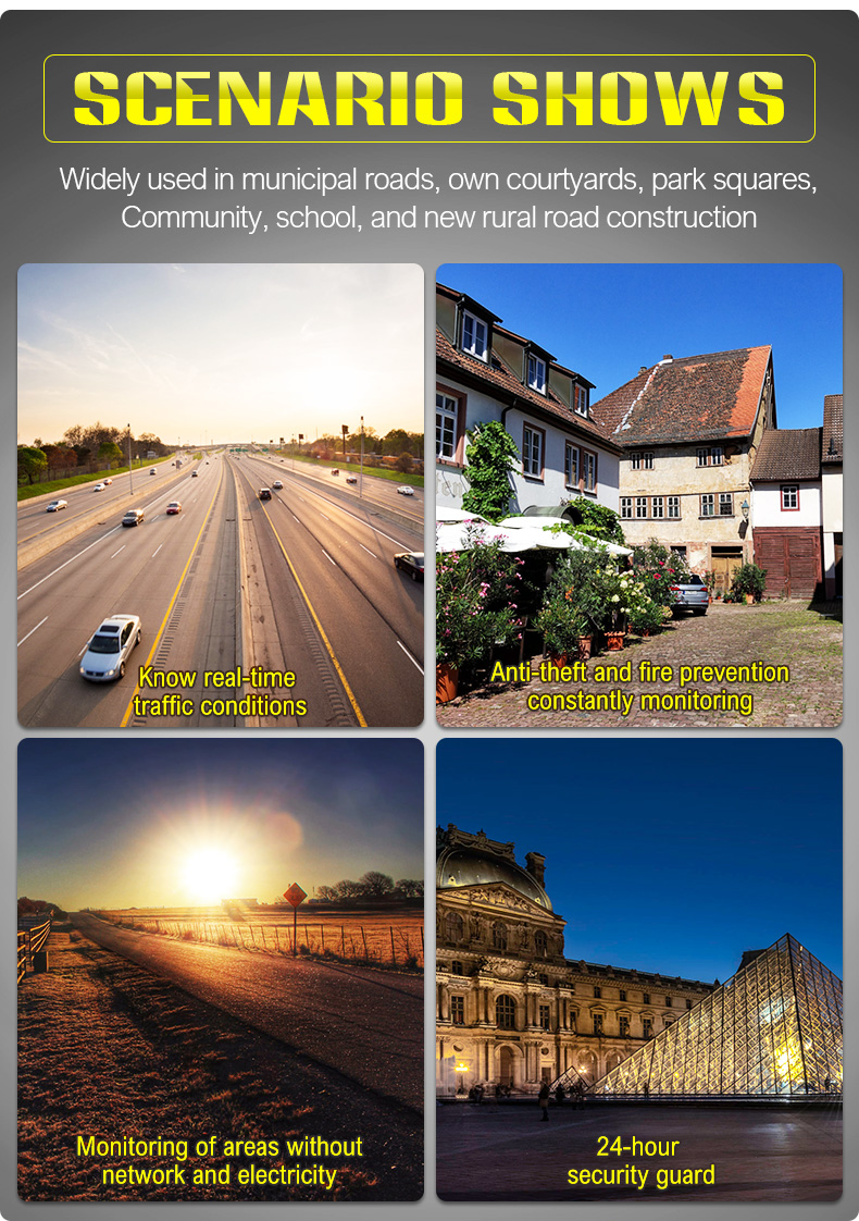 FEILONG FL-YTH-KM2-3MZ 300W Smart All-in-One Solar Street Light with 4G/Wi-Fi CCTV Camera Self-Clean