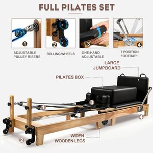 CZFIT Reformer de Pilates Plegable de Madera para Ejercicios en Casa y Gimnasio, Personalizado para Desarrollo Corporal, ¡Gran Oferta! - Product Image 6