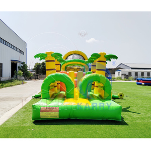 Parcours d'obstacles gonflable en PVC de haute qualité avec mur d'escalade, château gonflable extérieur avec toboggan pour enfants et adultes - Product Image 3