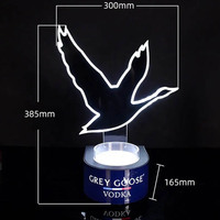 Usine du Vietnam TDP OEM ODM personnalisé acrylique carré gris oie Led bouteille de champagne Glorifier pour Bar Party