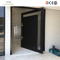 Porte d'entrée battante moderne MULTISHADES avec verre double vitrage robuste pour villas et hôtels