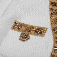 Ensemble femme de haute qualité, nouvelle mode printemps/automne, cardigan en tricot élastique orné de super paillettes et de perles faites à la main + jupe mi-longue ajustée