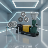 Machine à granulés d'aliments pour animaux de grande capacité, 4 rouleaux, moteur diesel, pour usine de production d'aliments pour volailles, porcs et bovins à grande échelle