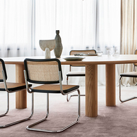 Vente en gros de chaise de restaurant Offre Spéciale du milieu du siècle chaise de café en osier naturel sans bras chaise de salle à manger en canne noire Canada