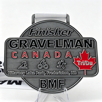 Médailles personnalisées de triathlon, natation, course à pied, cyclisme, plaquées argent antique, médailles de sport en alliage de zinc personnalisées 2D/3D