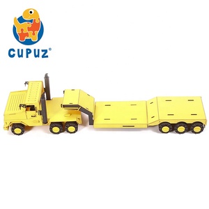 3D سيارة تجميع لعبة مقطورة من الورق المقوى ألغاز نماذج البناء الورقية الحرفية أطقم وألعاب <span class=keywords><strong>DIY</strong></span> للبالغين ، والأطفال - Product Image 4