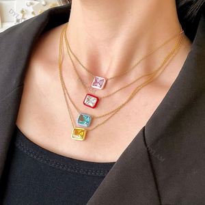 Dylam New Collection Jewelry Colorful Sterling Silver 925 18K Gold Plated Necklace 5A ;Pink Zircon Necklace for Christmas <b>Gifts</b> - Product Image 2