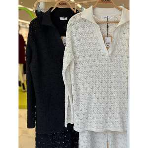 Ensemble de pulls en tricot pour femmes Nolan, ajouré, décontracté, respirant, noir, pour le printemps - Product Image 2