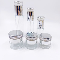 Precio de Fábrica, Envase de Vidrio de Lujo Dorado/Plateado de 20ml, 30ml, 50ml, 100ml para Crema/Suero para el Cuidado de la Piel, Gotas para Ojos, con Bomba y Pantalla, 100 Unidades
