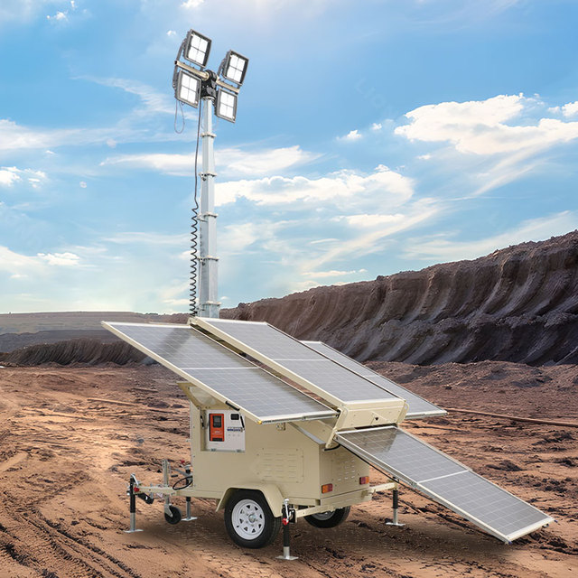 Solar Light Tower Telescopic Light Tower Construction Led Solar Portable Mobile Light Tower