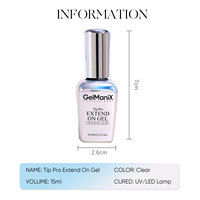 Hanyi 15ml Gel d'extension d'ongles sans HEMA ni TPO, forte adhérence, tenue 28 jours, colle à ongles en gel personnalisable OEM