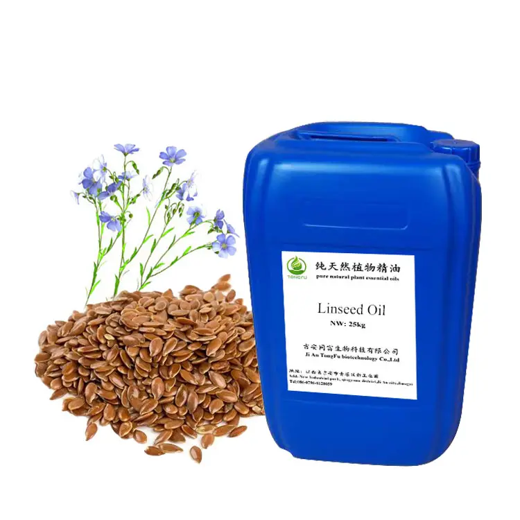 Factory Bulk Price Cold Press 100% Pure Natural Linseed Oil Flax Seed Oil for Cosmetic Painting