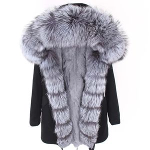 Trench Invernale da <span class=keywords><strong>Donna</strong></span> 2025 Classico e Confortevole con Fodera Staccabile in Pelliccia di Coniglio e Bordi in Vera Pelliccia di Volpe - Product Image 2