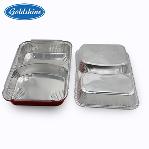 Có thể tái chế hai compartmental thuôn dài Takeaway vuông Aluminum foil container - Product Image 5
