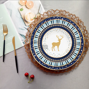 Assiettes en céramique de Noël originales 2025, vaisselle moderne jetable en porcelaine, ensemble de vaisselle pour le dîner, cadeau du Nouvel An - Product Image 2