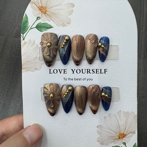 Uñas Postizas Rosadas Encantadoras al por Mayor con Pedrería 3D, Uñas Acrílicas Hechas a Mano, Uñas Postizas con Logotipo Personalizado - Product Image 6