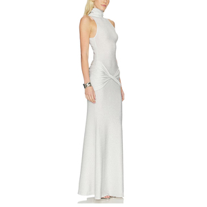 Vestido Largo Maxi Elegante <span class=keywords><strong>de</strong></span> Cuello Alto Sexy, Diseño Personalizado, Fabricante <span class=keywords><strong>de</strong></span> Ropa <span class=keywords><strong>de</strong></span> Alta Calidad, MOQ Bajo - Product Image 2