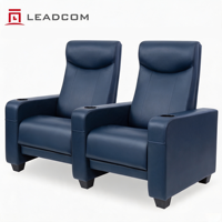 Fauteuil de cinéma commercial Leadcom LS-829A Glider Wall Hugger en cuir véritable avec porte-gobelet intégré