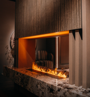 Cheminée à vapeur d'eau de 60 pouces avec effet de flamme LED 3D automatique, décorative pour l'intérieur, sans chaleur, pour salon, hôtel