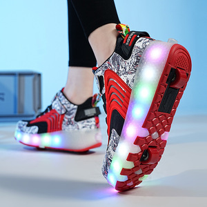<span class=keywords><strong>Chaussures</strong></span> à roulettes lumineuses USB pour enfants, garçons et filles, <span class=keywords><strong>avec</strong></span> <span class=keywords><strong>deux</strong></span> <span class=keywords><strong>roues</strong></span> LED et lumières intégrées - Product Image 6