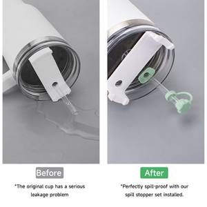 Venta al por mayor flores de silicona Ice King Cup taza de café tapa de paja 30OZ 40OZ Stanley a prueba de derrames tapón a prueba de polvo cubiertas de paja para taza de coche - Product Image 4