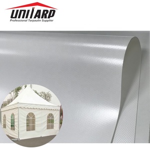 Lona recubierta de <span class=keywords><strong>PVC</strong></span> para exteriores de 550gsm 610gsm 650gsm, Rollos Lonas Para Toldos 1000D Blackout <span class=keywords><strong>PVC</strong></span> Tent Tarpaulin Fabric - Product Image 2