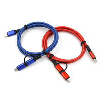Venta al por mayor 1M 60W 3A 2 en 1 Cable de datos de carga rápida para cable de cargador tipo C para teléfono móvil PC portátil