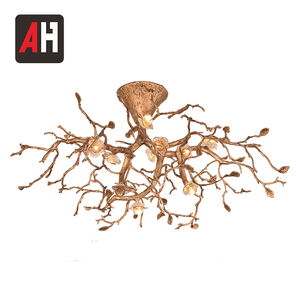 <span class=keywords><strong>Plafonnier</strong></span> à LED <span class=keywords><strong>G4</strong></span> en forme de branche de cuivre fait à la main pour l'éclairage de la chambre - Product Image 4