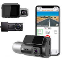 Dashcam 4K Sony Auto Dvr Smart 4K Dash Cam 3 Lens Wifi Gps 3 Manier Dash Cam Voor auto Voor En Achter Binnen 4K Dash Cam