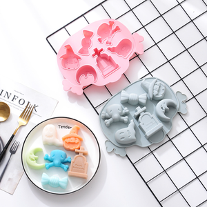 Stampo in Silicone a 6 Cavità a Forma di Fantasma e Zucca <span class=keywords><strong>per</strong></span> Decorazione di Dolci e <span class=keywords><strong>Biscotti</strong></span> di <span class=keywords><strong>Halloween</strong></span> - Product Image 1