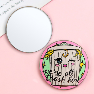 Promotional Item Gifts Round Shape Make up Mini Size Metal Hand Pocket Mirror Branded with logo