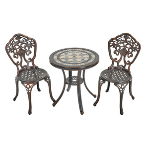 European Outdoor Aluminum Table Set With Mosaic <b>Top</b> For Courtyard Garden Patio Use Waterproof And <b>Rust</b> Resistant - Product Image 1