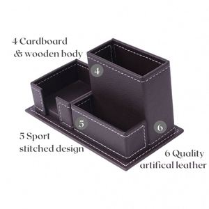Luxury <b>Large</b> <b>Desk</b> Organizer Set Office Supplies with Mesh Metal Includes Desktop Pad Mouse Pad Stationery-Leather <b>Desk</b> Set - Product Image 6