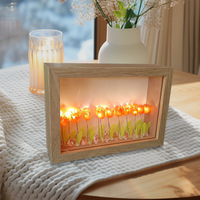 Kit de bricolage pour lampe de nuit en forme de tulipe à fixer sur cadre YHY, pour une décoration artisanale - Créez une ambiance romantique - Cadeau d'anniversaire idéal