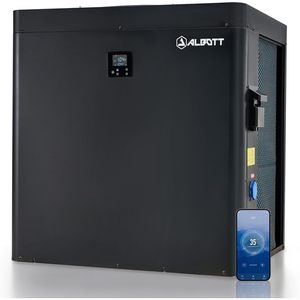 ปั๊มความร้อนสำหรับสระว่ายน้ำ Albott 150000 BTU ไฟฟ้า 220-240V ควบคุมผ่าน WiFi สำหรับสระว่ายน้ำกลางแจ้งขนาดไม่เกิน 45000 แกลลอน - Product Image 1