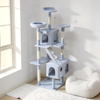 Árbol rascador para gatos ecológico y estable, con cubierta de felpa suave, torre tipo condominio, postes rascadores y escalera, muebles para mascotas de interior, venta al por mayor