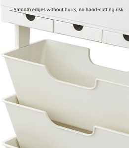 Chariot à roulettes <span class=keywords><strong>5</strong></span> niveaux avec tiroirs multifonctionnels, étagère de rangement mobile, roulettes verrouillables, bibliothèque roulante pour bureau et étude - Product Image 4