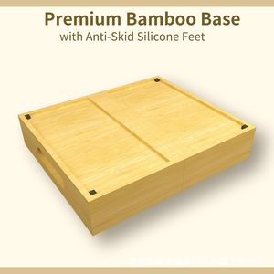 Bamboo <b>Storage</b> <b>Box</b> Extendable <b>Drawer</b> Compartmentalized Lid Organizer For Kitchen Container Lids - Product Image 4