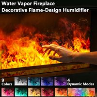 Cheminée électrique Kalsubo noire de 40 pouces avec manteau décoratif, vapeur d'eau, flamme simulée tactile, système d'humidification et remplissage d'eau simplifié