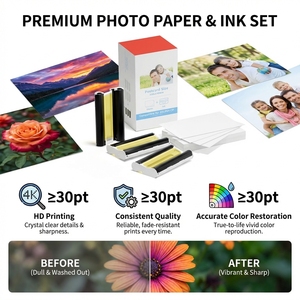 Kit de cartouches d'encre et papier photo compatible PCI pour <span class=keywords><strong>Canon</strong></span> <span class=keywords><strong>Selphy</strong></span> CP1300 CP1200 CP1500 CP910 CP900, 216 feuilles de papier cartes postales - Product Image 2