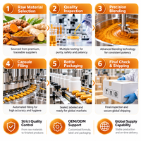 Capsules de Curcuma et Gingembre OEM à Base Végétale, Complément Alimentaire Quotidien à Base de Plantes, Formule Personnalisée Marque Privée, Fabrication en Usine