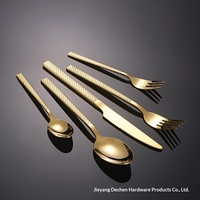 Nouvel ensemble de couverts en acier inoxydable doré, luxe léger, rétro, couteau à steak, fourchette, argenterie dorée, ensemble de couverts pour mariage
