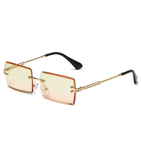 NWOGLSS 31274 Lunettes de soleil unisexes sans monture dorées colorées pour l'extérieur 2023 UV400