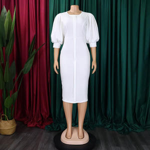 Nuevo Vestido de <span class=keywords><strong>Mujer</strong></span> 2026, Estilo Verano, Mangas Abullonadas, Elegante, Talla Grande - Product Image 6