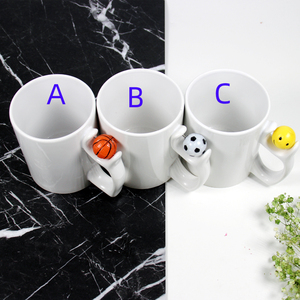 Taza de Cerámica Blanca Lisa de 11 oz para Sublimación, con Asa de Baloncesto/Fútbol, con Cuchara, Taza de Café Creativa para Regalo de Jubilación - Product Image 2