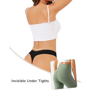 Lot de 5 culottes string sans couture pour femme, taille basse, confort optimal, pour la gym et l'entraînement - Product Image 6