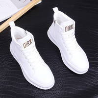 Nouvelles Chaussures Décontractées Montantes à Paillettes pour Hommes et Garçons, Style Campus et Extérieur, Semelle Épaisse Rehaussante, Blanches, Collection 2026