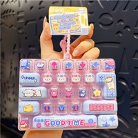 Plastic Keycap Stress-Relief Toy for Youth 26-Key Mechanical Keyboard Finger Toy Keychain with Bag Pendant